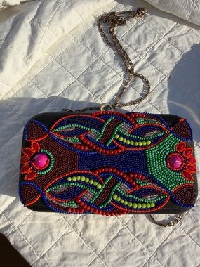 Beaded Multicolor Evening Clutch